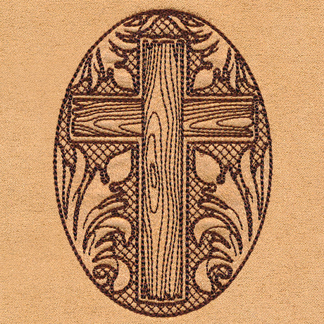 Blooms in the Desert Cross (Trapunto)