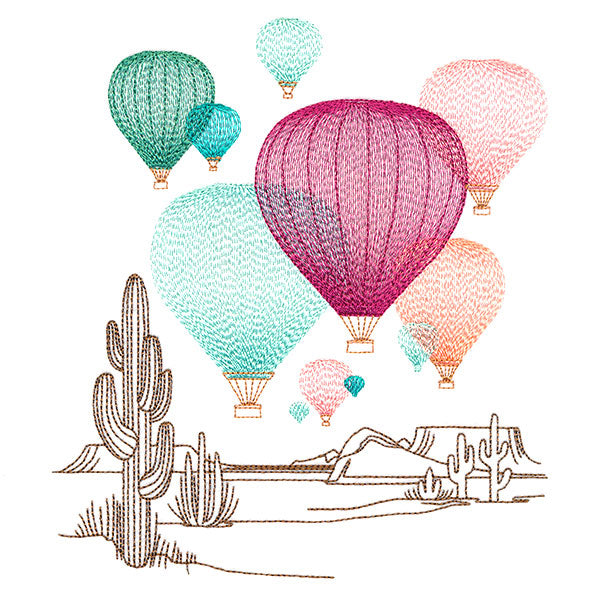 Southwest Hot Air Balloon Scene