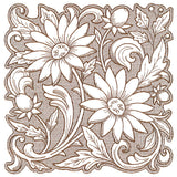 Mojave Aster Square (Trapunto)