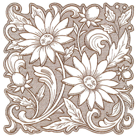 Mojave Aster Square (Trapunto)