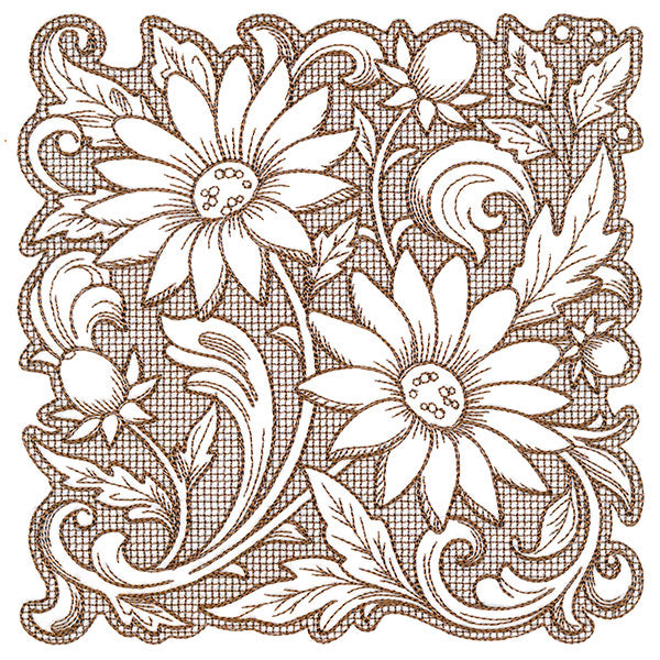 Mojave Aster Square (Trapunto)