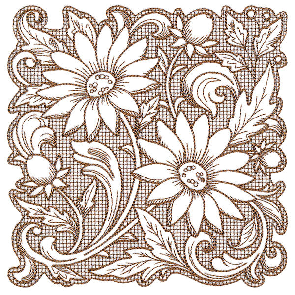 Mojave Aster Square (Trapunto)