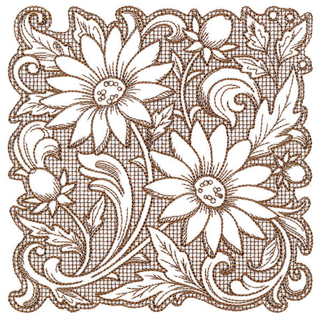 Mojave Aster Square (Trapunto)