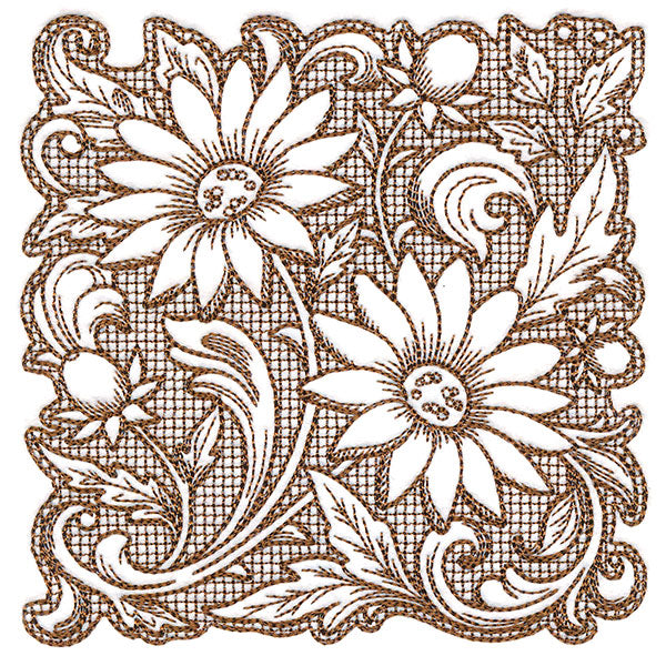 Mojave Aster Square (Trapunto)