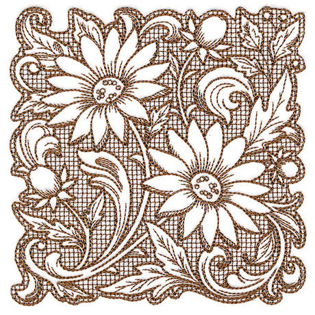 Mojave Aster Square (Trapunto)