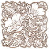 Evening Desert Primrose Square (Trapunto)