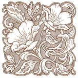 Evening Desert Primrose Square (Trapunto)