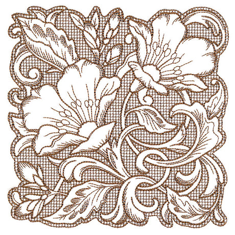 Evening Desert Primrose Square (Trapunto)