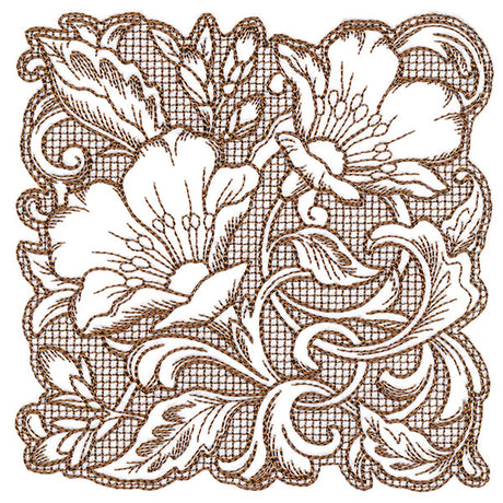 Evening Desert Primrose Square (Trapunto)