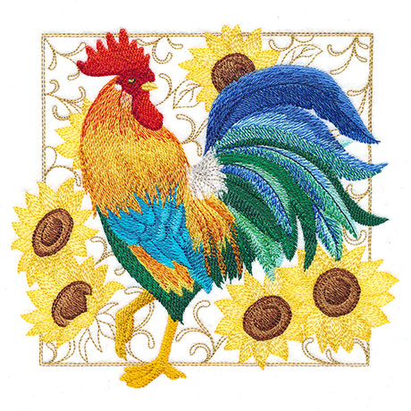 Rooster & Sunflower Square