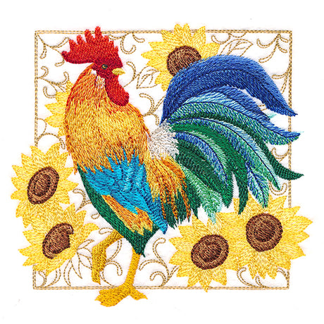 Rooster & Sunflower Square