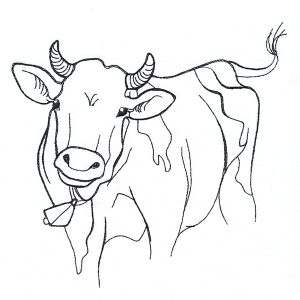 Simple Farm Sketch - Cow