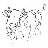 Simple Farm Sketch - Cow