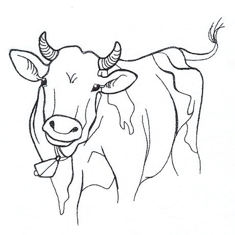 Simple Farm Sketch - Cow