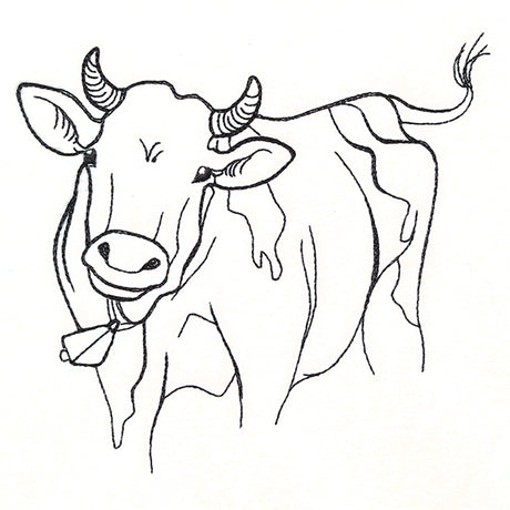 Simple Farm Sketch - Cow