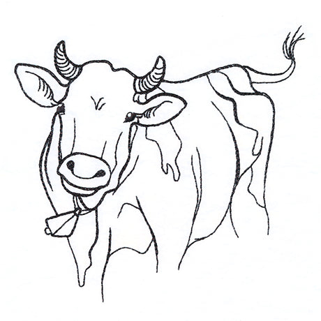 Simple Farm Sketch - Cow