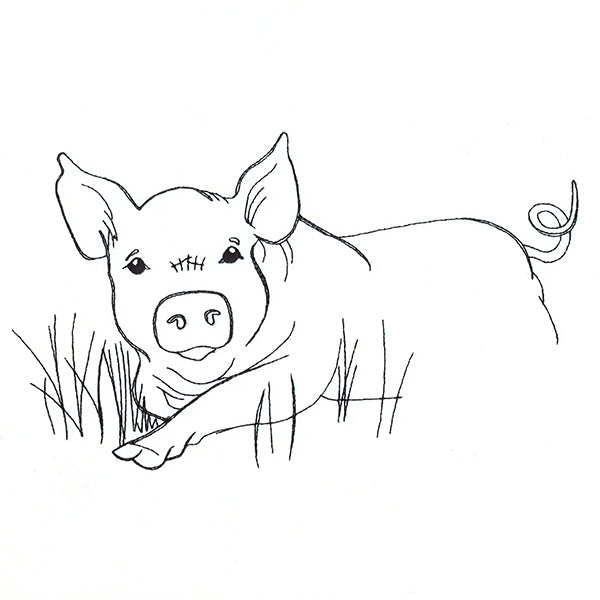 Simple Farm Sketch - Pig
