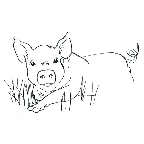 Simple Farm Sketch - Pig