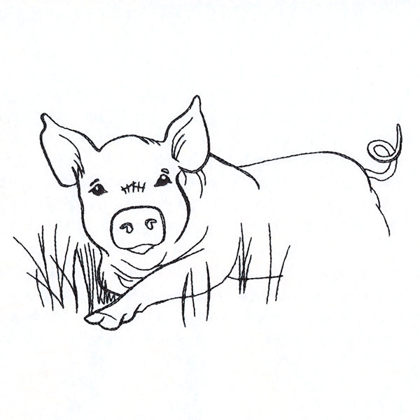 Simple Farm Sketch - Pig