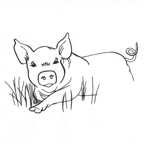 Simple Farm Sketch - Pig