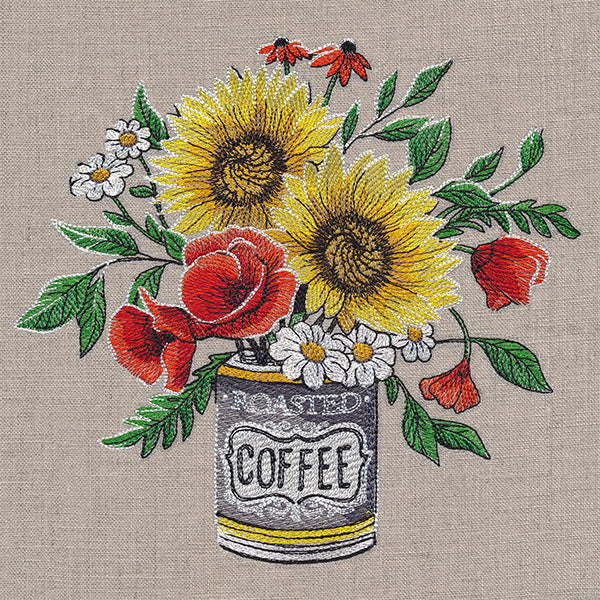 Coffee Can Sunflower Bouquet