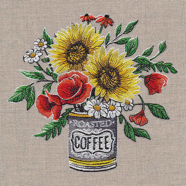 Coffee Can Sunflower Bouquet