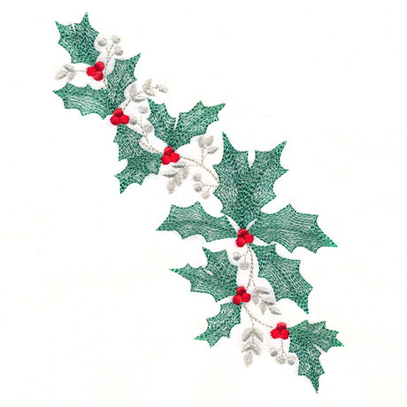 Fresh Holly and Berries Spray