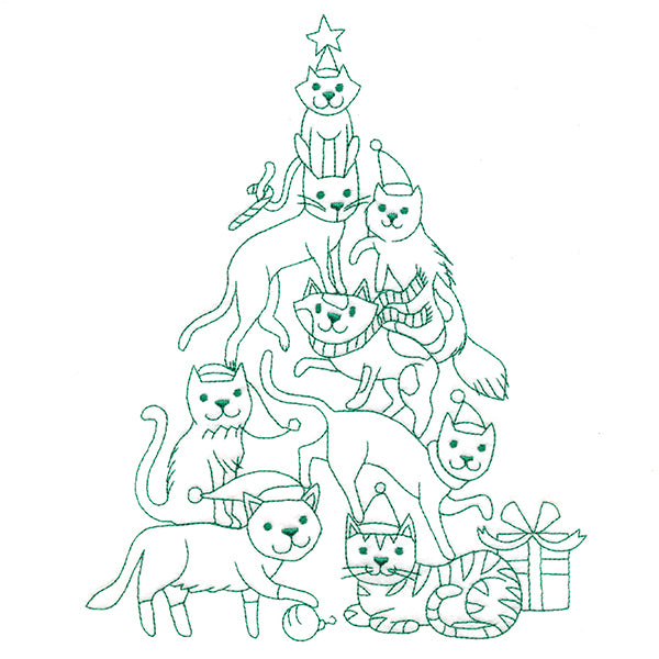 Meowy Christmas Tree Stack