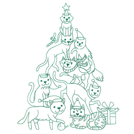 Meowy Christmas Tree Stack