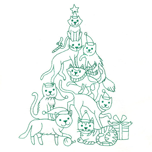 Meowy Christmas Tree Stack