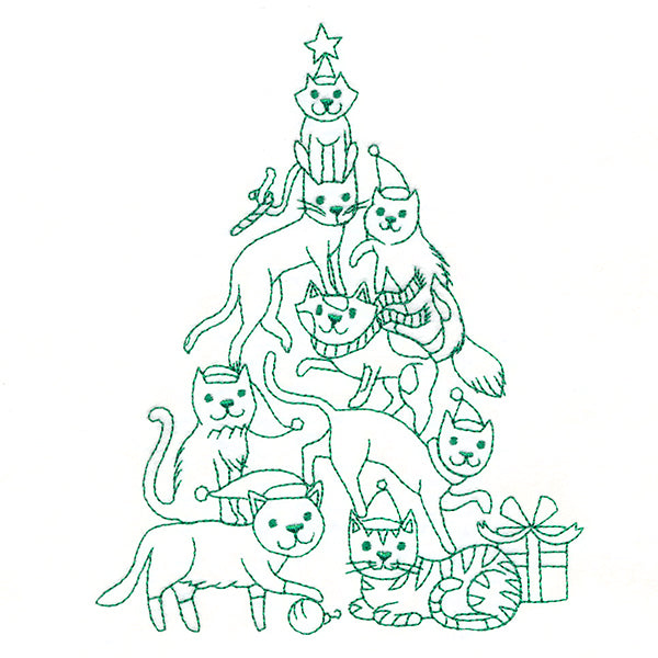 Meowy Christmas Tree Stack