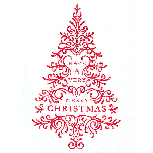 Calligraphic Merry Christmas Tree