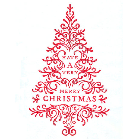 Calligraphic Merry Christmas Tree