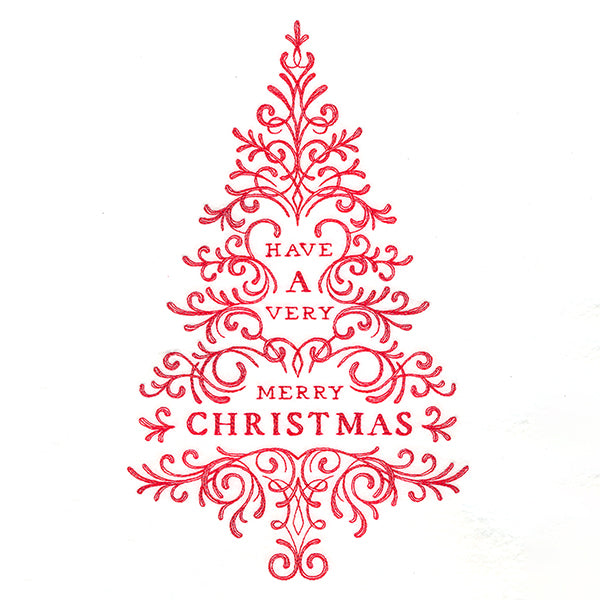 Calligraphic Merry Christmas Tree