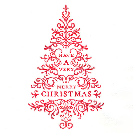 Calligraphic Merry Christmas Tree