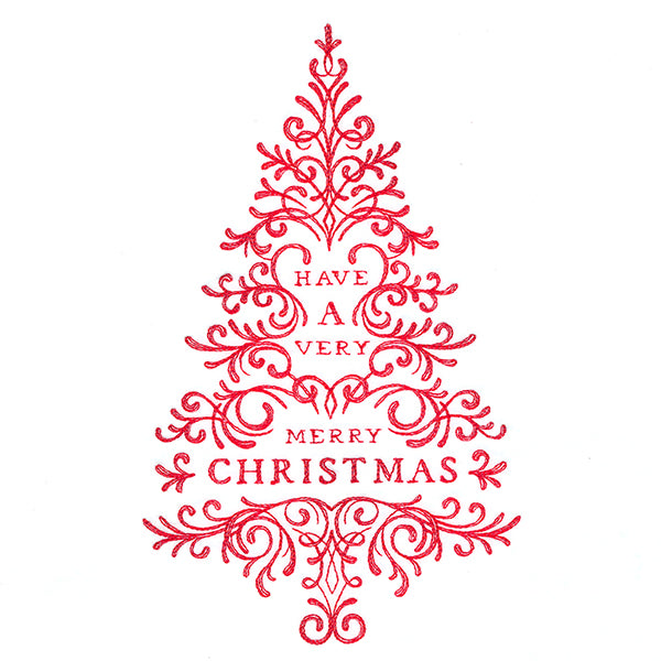 Calligraphic Merry Christmas Tree