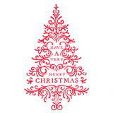 Calligraphic Merry Christmas Tree