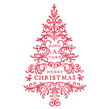 Calligraphic Merry Christmas Tree
