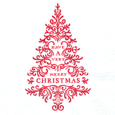 Calligraphic Merry Christmas Tree