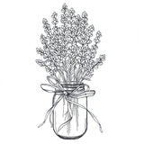 Lavender Canning Jar Bouquet Etching