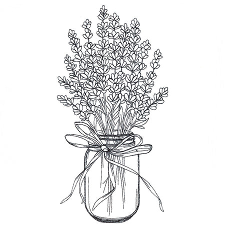 Lavender Canning Jar Bouquet Etching