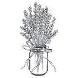 Lavender Canning Jar Bouquet Etching