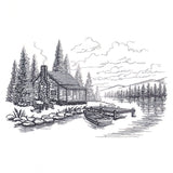 Lakeside Cottage Scene