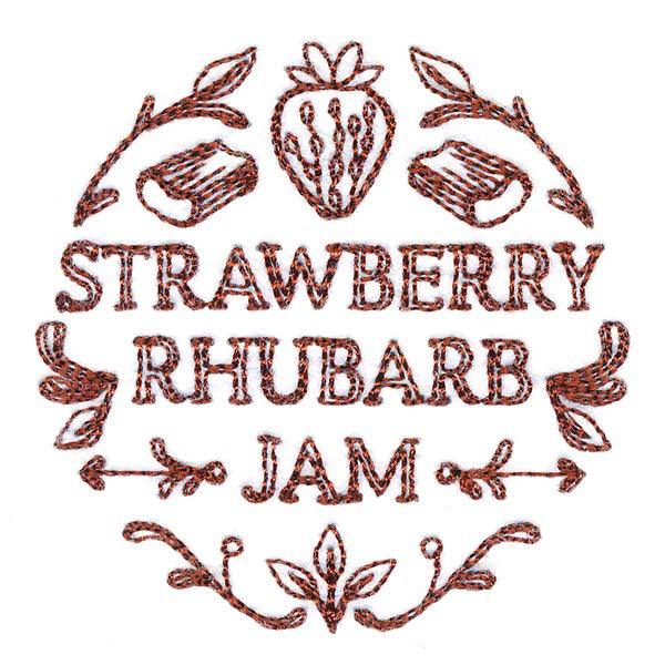 Strawberry Rhubarb Jam Jar Topper