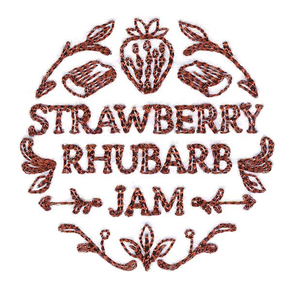 Strawberry Rhubarb Jam Jar Topper