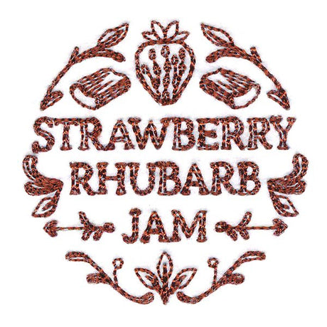 Strawberry Rhubarb Jam Jar Topper