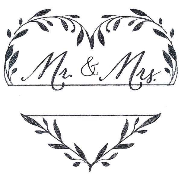 Mr & Mrs Heart Wreath