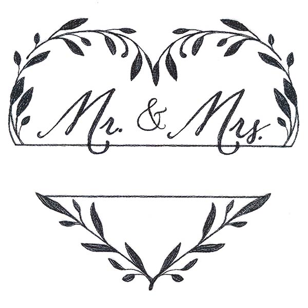 Mr & Mrs Heart Wreath