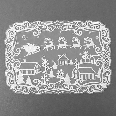 Santa's Flight Doily (Organza)