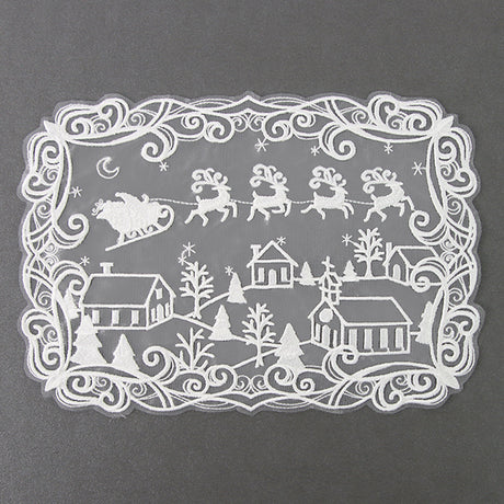Santa's Flight Doily (Organza)